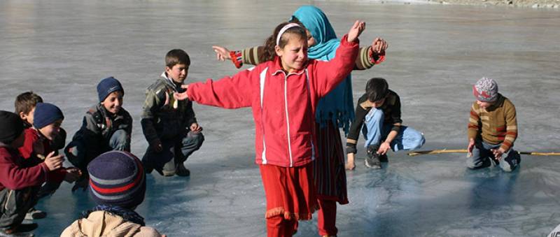 Frozen Lakes in Gilgit-Baltistan Turn Into Playgrounds For Children