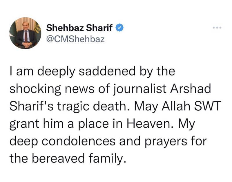 Nation heartbroken over the demise of Arshad sharif