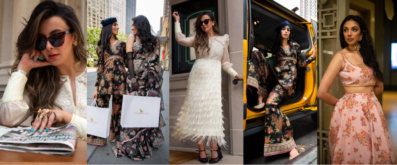 Blooming Elegance: Zainab Salman's New York Campaign Flourishes with Signature Floral Prints and Fusion Appliqués 
