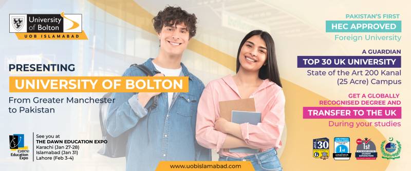 A-Levels Accomplished: Ready to Embark on Your Next Chapter? Become a part of the first International University of Pakistan, University of Bolton Islamabad Campus