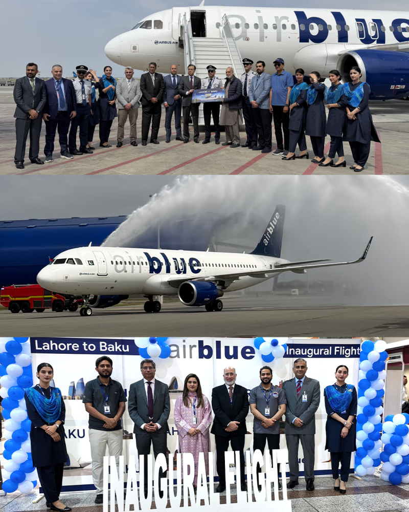 Airblue Successfully Launches Inaugural Lahore–Baku Flight Celebratory Ceremony Held at Lahore Airport 