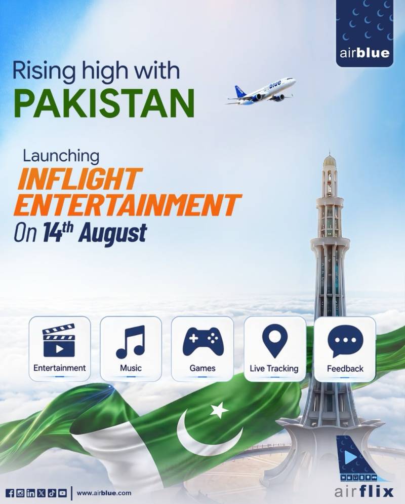 Airblue Launches Airflix Inflight Entertainment System on Pakistan’s Independence Day