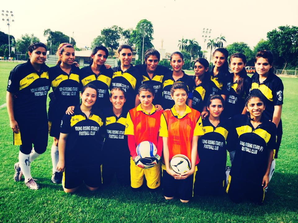 The Young Rising Football Club 2014 with Asmara Kiani (sixth from left) as captain