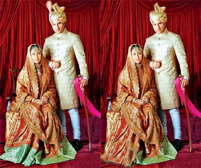 Saif and Kareena in royal finery from the House of Pataudi and Bhopal